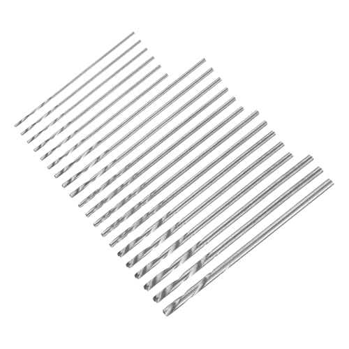 uxcell Mini-Spiralbohrer-Bits, Hochgeschwindigkeitsstahl, gerader Schaft, kleines Bohrer-Set für Holzperlen, DIY-Projekte, mit Box, 5 Sets (100 Stück) von uxcell