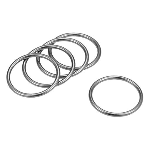 uxcell O-Ring-Schnalle, 35 mm Innendurchmesser, 3 mm Dicke, Zinklegierung, O-Ringe für Hardware-Taschen, Gürtel, Bastelzubehör, Schwarz, 5 Stück von uxcell