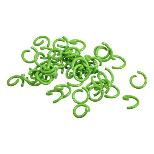 uxcell Offene Binderinge, 8 mm, bunte O-Ring-Verbinder für Bastelarbeiten, Schmuckherstellung, Karbonstahl, Grün, 100 Stück von uxcell