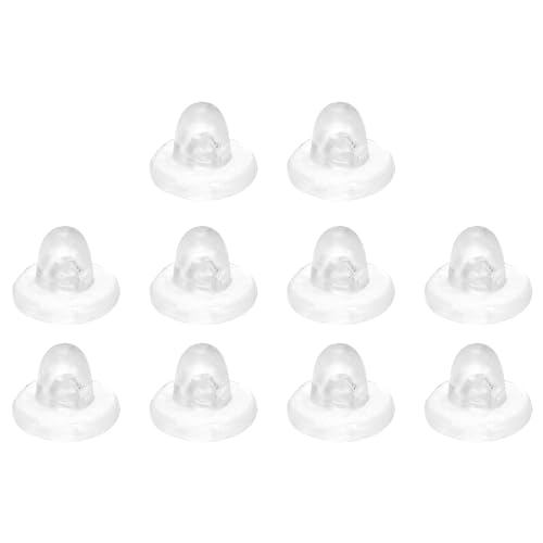 uxcell Ohrring-Verschlüsse, Silikon-Ohrring-Verschlüsse für Ohrstecker, weiche Ohrring-Verschlüsse, Ersatz-Verschlüsse für Fischhaken, Ohrring-Creolen (transparent, 8 mm) von uxcell