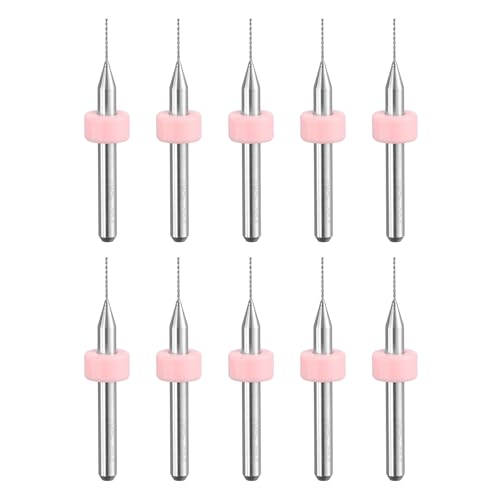 uxcell PCB-Bohrer, 0,45 mm, Wolframkarbid, Drehwerkzeug, Schmuck, CNC-Gravur, Druckleiterplatte, Mikrobohrer, 1/8-Zoll-Schaft, 10 Stück von uxcell