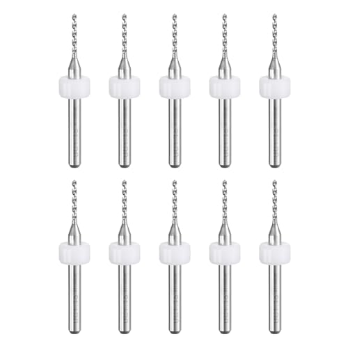 uxcell PCB-Bohrer, 1,15 mm, Wolframkarbid, Drehwerkzeug, Schmuck, CNC-Gravur, Druckleiterplatte, Mikrobohrer, 1/8-Zoll-Schaft, 10 Stück von uxcell