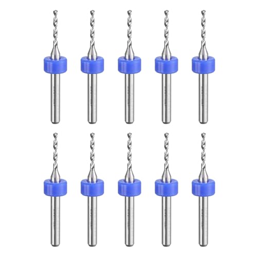 uxcell PCB-Bohrer, 1,45 mm, Wolframkarbid, Drehwerkzeug, Schmuck, CNC-Gravur, Druckleiterplatte, Mikrobohrer, 1/8-Zoll-Schaft, 10 Stück von uxcell