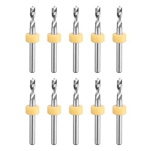 uxcell PCB-Bohrer, 2,9 mm, Wolframkarbid, Drehwerkzeug, Schmuck, CNC-Gravur, Druckleiterplatte, Mikrobohrer, 1/8-Zoll-Schaft, 10 Stück von uxcell