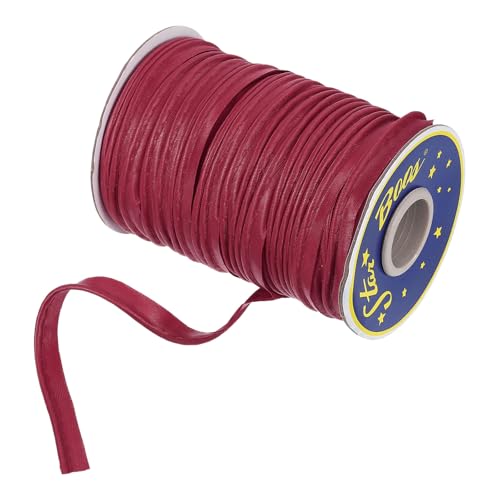 uxcell Schrägband aus Polyester, Satin, 1,1 cm, doppelt gefaltet, zum Nähen, Trimmen, Basteln, Weinrot von uxcell