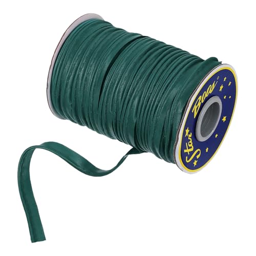 uxcell Schrägband aus Polyester, Satin, 1,1 cm, doppelt gefaltete Paspelierung, Schrägband zum Nähen, Trimmen, Basteln, Dunkelgrün von uxcell