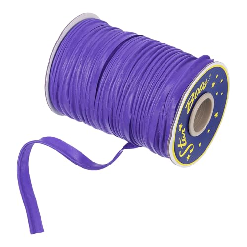 uxcell Schrägband aus Polyester, Satin, 1,1 cm, doppelt gefaltete Paspelierung, Schrägband zum Nähen, Trimmen, Basteln, Dunkelviolett von uxcell