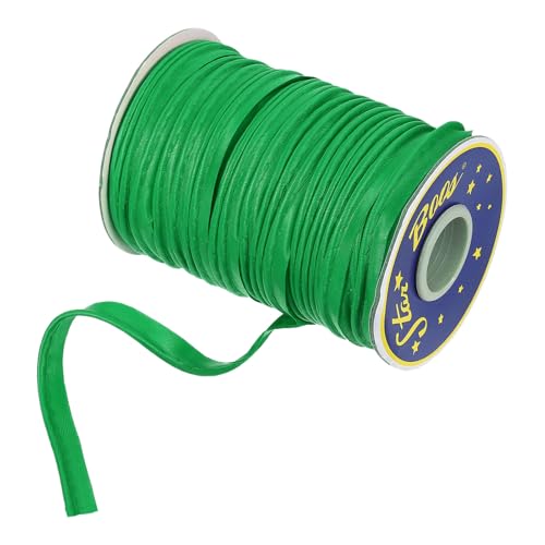 uxcell Schrägband aus Polyester, Satin, 1,1 cm, doppelt gefaltete Paspelierung, Schrägband zum Nähen, Trimmen, Basteln, Grün, 45 m von uxcell