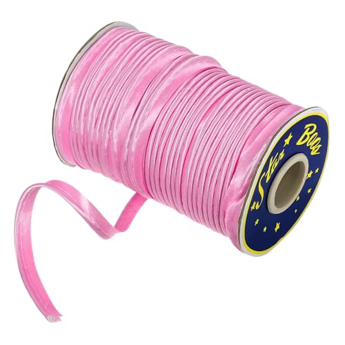 uxcell Schrägband aus Polyester, Satin, 1,1 cm, doppelt gefaltete Paspelierung, Schrägband zum Nähen, Trimmen, Basteln, Rosenrosa von uxcell