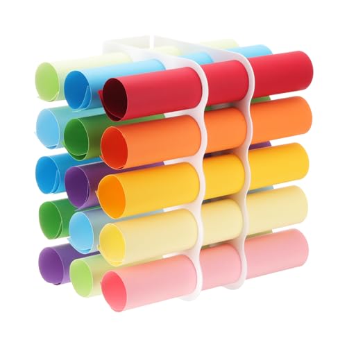 uxcell Vinyl-Rollen-Aufbewahrungsregal, 1 Set Acryl-Vinyl-Rollenhalter für bis zu 15 Löcher, Vinyl-Organisation für Bastelraum, Vinylrolle, Geschenkpapier, Weiß von uxcell