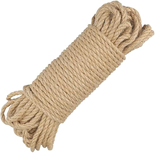 Hanfseil, Jute Seil, Sisalseil Für Katzen 6/8/10MM Naturfasern Juteseil Hanfseil Zur Reparatur Kätzchen Ersatzstamm Kratzbäume Sisal Seil Geflochten Bastelschnur Für Kitty Interaktiv, DIY Handwerk von uyeoco