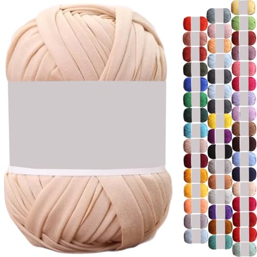 uyeoco 100g T-Shirt Garn, Textilgarn zum Häkeln für Körbe Bändchengarn Polyester Rope Garn zum Häkeln, T Shirt Garn zum Häkeln Häkelkorb Taschen Teppiche Wandbehang Makramee(P12,1 roll(100g)) von uyeoco