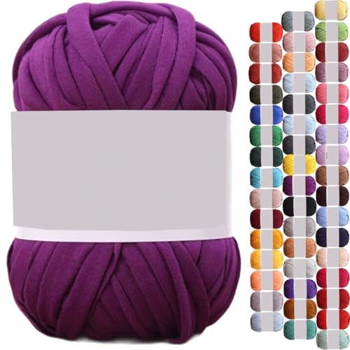 uyeoco 100g T-Shirt Garn, Textilgarn zum Häkeln für Körbe Bändchengarn Polyester Rope Garn zum Häkeln, T Shirt Garn zum Häkeln Häkelkorb Taschen Teppiche Wandbehang Makramee(P18,1 roll(100g)) von uyeoco