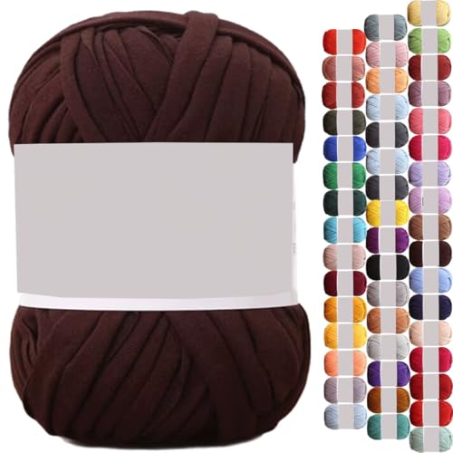 uyeoco 100g T-Shirt Garn, Textilgarn zum Häkeln für Körbe Bändchengarn Polyester Rope Garn zum Häkeln, T Shirt Garn zum Häkeln Häkelkorb Taschen Teppiche Wandbehang Makramee(P2,1 roll(100g)) von uyeoco