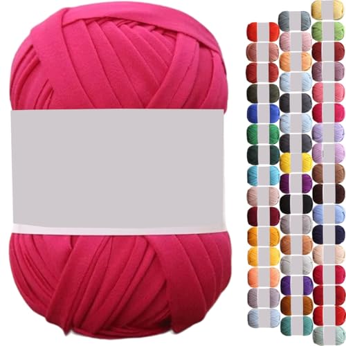 uyeoco 100g T-Shirt Garn, Textilgarn zum Häkeln für Körbe Bändchengarn Polyester Rope Garn zum Häkeln, T Shirt Garn zum Häkeln Häkelkorb Taschen Teppiche Wandbehang Makramee(P21,1 roll(100g)) von uyeoco