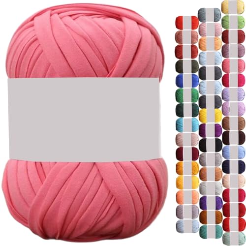 uyeoco 100g T-Shirt Garn, Textilgarn zum Häkeln für Körbe Bändchengarn Polyester Rope Garn zum Häkeln, T Shirt Garn zum Häkeln Häkelkorb Taschen Teppiche Wandbehang Makramee(P22,1 roll(100g)) von uyeoco