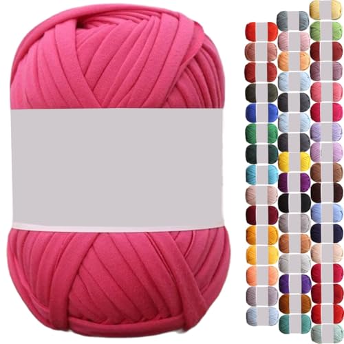 uyeoco 100g T-Shirt Garn, Textilgarn zum Häkeln für Körbe Bändchengarn Polyester Rope Garn zum Häkeln, T Shirt Garn zum Häkeln Häkelkorb Taschen Teppiche Wandbehang Makramee(P23,1 roll(100g)) von uyeoco