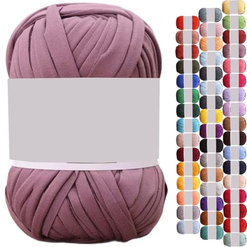 uyeoco 100g T-Shirt Garn, Textilgarn zum Häkeln für Körbe Bändchengarn Polyester Rope Garn zum Häkeln, T Shirt Garn zum Häkeln Häkelkorb Taschen Teppiche Wandbehang Makramee(P24,1 roll(100g)) von uyeoco