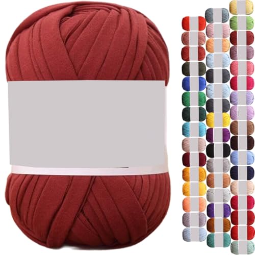 uyeoco 100g T-Shirt Garn, Textilgarn zum Häkeln für Körbe Bändchengarn Polyester Rope Garn zum Häkeln, T Shirt Garn zum Häkeln Häkelkorb Taschen Teppiche Wandbehang Makramee(P25,1 roll(100g)) von uyeoco