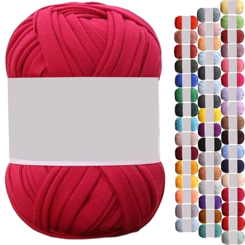 uyeoco 100g T-Shirt Garn, Textilgarn zum Häkeln für Körbe Bändchengarn Polyester Rope Garn zum Häkeln, T Shirt Garn zum Häkeln Häkelkorb Taschen Teppiche Wandbehang Makramee(P27,1 roll(100g)) von uyeoco