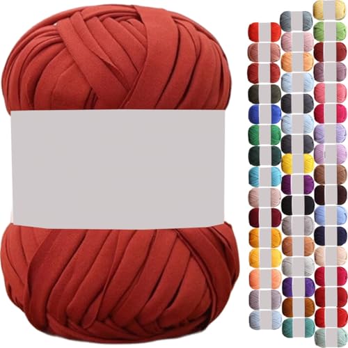 uyeoco 100g T-Shirt Garn, Textilgarn zum Häkeln für Körbe Bändchengarn Polyester Rope Garn zum Häkeln, T Shirt Garn zum Häkeln Häkelkorb Taschen Teppiche Wandbehang Makramee(P28,1 roll(100g)) von uyeoco