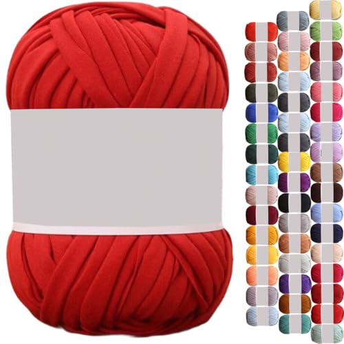 uyeoco 100g T-Shirt Garn, Textilgarn zum Häkeln für Körbe Bändchengarn Polyester Rope Garn zum Häkeln, T Shirt Garn zum Häkeln Häkelkorb Taschen Teppiche Wandbehang Makramee(P29,1 roll(100g)) von uyeoco