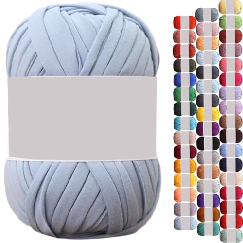 uyeoco 100g T-Shirt Garn, Textilgarn zum Häkeln für Körbe Bändchengarn Polyester Rope Garn zum Häkeln, T Shirt Garn zum Häkeln Häkelkorb Taschen Teppiche Wandbehang Makramee(P3,1 roll(100g)) von uyeoco