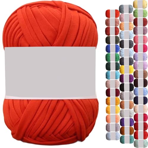 uyeoco 100g T-Shirt Garn, Textilgarn zum Häkeln für Körbe Bändchengarn Polyester Rope Garn zum Häkeln, T Shirt Garn zum Häkeln Häkelkorb Taschen Teppiche Wandbehang Makramee(P30,1 roll(100g)) von uyeoco