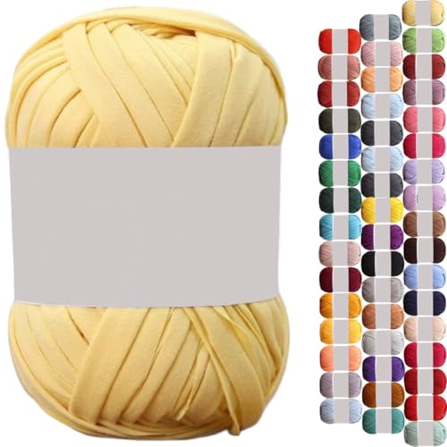 uyeoco 100g T-Shirt Garn, Textilgarn zum Häkeln für Körbe Bändchengarn Polyester Rope Garn zum Häkeln, T Shirt Garn zum Häkeln Häkelkorb Taschen Teppiche Wandbehang Makramee(P37,1 roll(100g)) von uyeoco