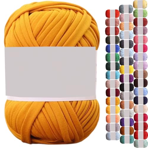 uyeoco 100g T-Shirt Garn, Textilgarn zum Häkeln für Körbe Bändchengarn Polyester Rope Garn zum Häkeln, T Shirt Garn zum Häkeln Häkelkorb Taschen Teppiche Wandbehang Makramee(P39,1 roll(100g)) von uyeoco