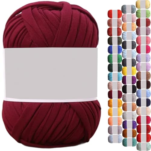 uyeoco 100g T-Shirt Garn, Textilgarn zum Häkeln für Körbe Bändchengarn Polyester Rope Garn zum Häkeln, T Shirt Garn zum Häkeln Häkelkorb Taschen Teppiche Wandbehang Makramee(P41,1 roll(100g)) von uyeoco