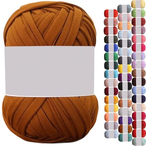 uyeoco 100g T-Shirt Garn, Textilgarn zum Häkeln für Körbe Bändchengarn Polyester Rope Garn zum Häkeln, T Shirt Garn zum Häkeln Häkelkorb Taschen Teppiche Wandbehang Makramee(P43,1 roll(100g)) von uyeoco