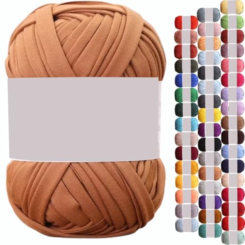 uyeoco 100g T-Shirt Garn, Textilgarn zum Häkeln für Körbe Bändchengarn Polyester Rope Garn zum Häkeln, T Shirt Garn zum Häkeln Häkelkorb Taschen Teppiche Wandbehang Makramee(P44,1 roll(100g)) von uyeoco