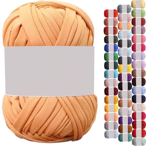 uyeoco 100g T-Shirt Garn, Textilgarn zum Häkeln für Körbe Bändchengarn Polyester Rope Garn zum Häkeln, T Shirt Garn zum Häkeln Häkelkorb Taschen Teppiche Wandbehang Makramee(P45,1 roll(100g)) von uyeoco