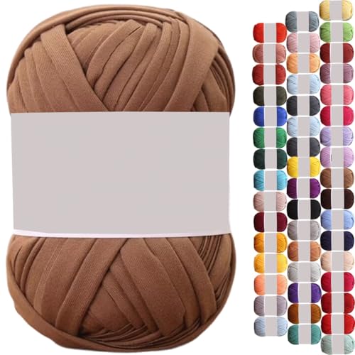 uyeoco 100g T-Shirt Garn, Textilgarn zum Häkeln für Körbe Bändchengarn Polyester Rope Garn zum Häkeln, T Shirt Garn zum Häkeln Häkelkorb Taschen Teppiche Wandbehang Makramee(P46,1 roll(100g)) von uyeoco