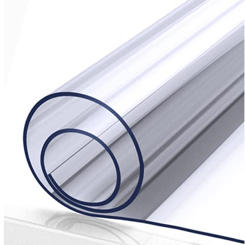 uyoyous Transparente PVC-Tischdecke, 100 x 200 cm, transparente PVC-Tischdecken, 2 mm, abwischbar, transparent, PVC-Tischdecke, wasserdicht, weiche Glastischabdeckung für Schreibtisch, Esstisch, 100 x von uyoyous