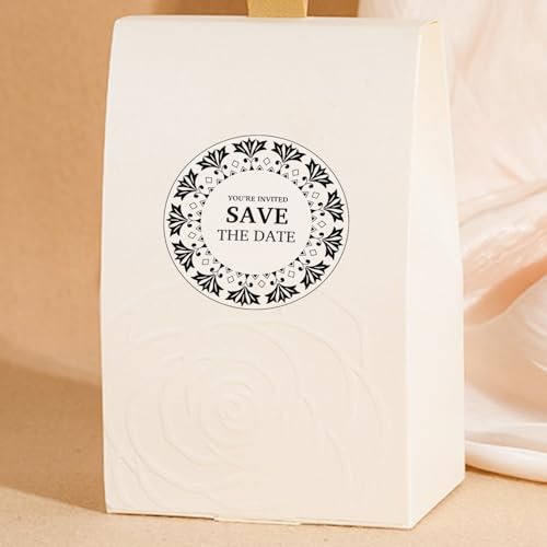 v2croft 120 Aufkleber "Save the Date" – 4,1 cm runde Hochzeitsetiketten, Umschlagsiegel, Hochzeitseinladungsaufkleber, Save The Date Etiketten für Einladungen, Gastgeschenke und Dekoration, einfach von v2croft