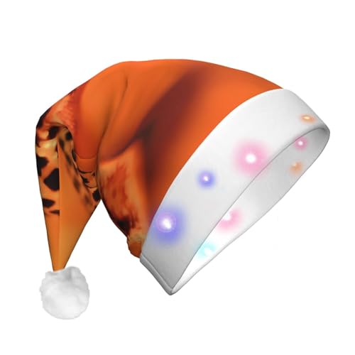 vacsAX Festliche LED-Weihnachtsmütze, mehrere blinkende Modi, perfekt für Feiertagsfeiern und Feiern! Leopard Little Gecko von vacsAX