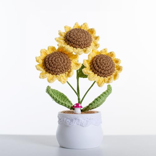 vaiyiyav Fertige Häkelblumen, Mini-Sonnenblumen, Tischdekoration, Geschenke für Freunde und Liebhaber (niedlich) von vaiyiyav