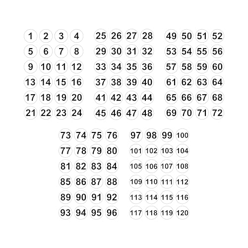 120 Etiketten - rund - ⌀ 40mm - fortlaufend nummeriert von 1 bis 120 - permanent klebend - nachhaltig - schwarz - Nummern Zahlen Aufkleber (schwarz, ⌀ 40mm) von vamani