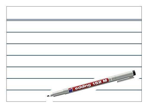 Karteikarten liniert A7 - wiederbeschreibbar - nass abwischbar - inkl. Stift - immerwährend - weiß - Moderationskarten wiederverwendbar (100) von vamani