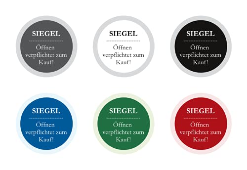 Siegel "Öffnen verpflichtet zum Kauf!" - CO2 neutral - 20 mm - Dokumentenfolie - blau grün rot schwarz weiß grau - Siegeletiketten Hygienesiegel (rot, 1000 Stück) von vamani