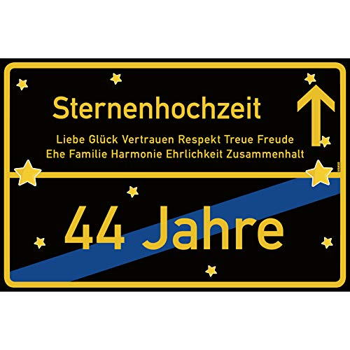 vanva Sternenhochzeit Schild Sternenhochzeit Ortsschild 30x20 cm Liebe Hochzeitskarte 44. Hochzeitstag Party Deko Geschenke Dekoration Hochzeits-Deko Sternenhochzeit Geschenkideen von vanva