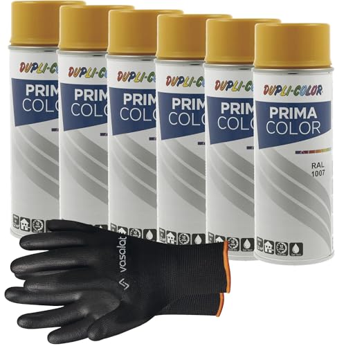 vasalat Dupli-Color Lackspray chromgelb glänzend RAL 1007 - Sprühlack für Metall, Kunststoff und Holz - wetterfeste Sprühfarbe für den Innen- und Außenbereich UV -beständig, 6 Stück vasalat Dupli-Color Lackspray chromgelb glänzend RAL 1007 - Sprühlack für Metall, Kunststoff und Holz - wetterfeste Sprühfarbe für den Innen- und Außenbereich UV -beständig, 6 Stück von vasalat