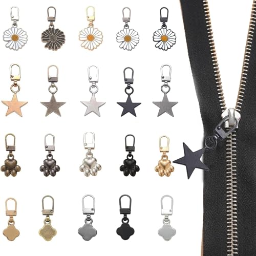 20 Stück Reißverschluss Zipper,Ersatzteile Reißverschluss,Reißverschluss Anhänger Metall,Universal Reißverschluss,Abnehmbares Metall Zipper Pull,Reißverschluss Zieher,Für Koffer Jackenrucksäcke Mantel von vcsjw