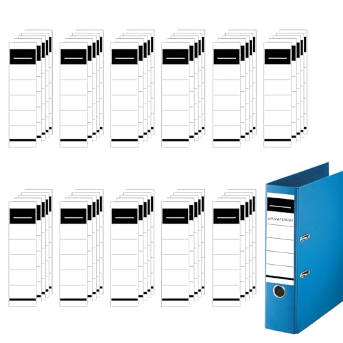50 Stück Ordnerrücken Selbstklebend,Ordner Rückenschilder Selbstklebend 5.4 x 19cm,Ordner Etiketten Selbstklebend,Weiß Ordner Beschriftung,für 8 cm Breit Ordner von vcsjw