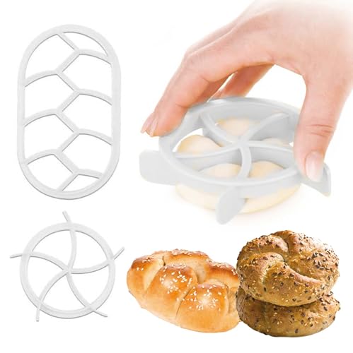 Brötchenstempel Set, 2 Stück Brotstempel,Semmeldrücker für Stempel,Brötchen Ausstecher Brotstempel Brotdrücker Werkzeuge, für DIY Teig Keks Presse Brot Backen Zubehör von vcsjw