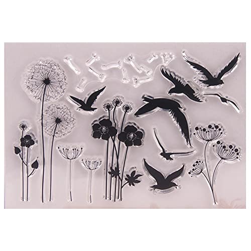 Flower Clear Stamp Wiederverwendbarer transparenter Silikonstempel Rubber Clear Stamp für Diy Scrapbooking Album Crafts von Vepoty