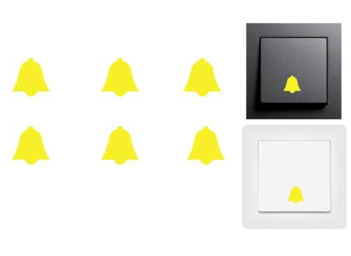 6 Stück Glocken Aufkleber Symbol Aufkleber, Abziehbild (RPMs4/1) (gelb, 15mm) von verkauflade by Chr/Su