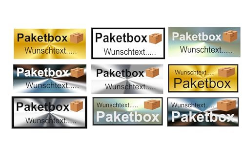 Paketbox Aufkleber mit Wunschtext verschiedene Designs und Größen (RM14) von verkauflade by Chr/Su